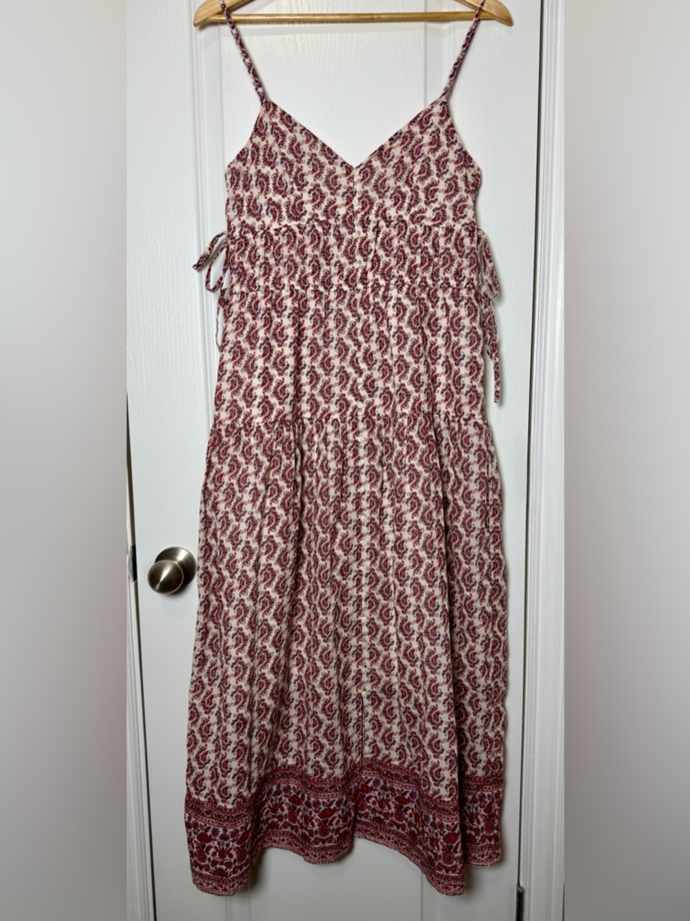 American Eagle V-Neck Side Tie Midi Floral Dress Medium - Picture 6 of 10